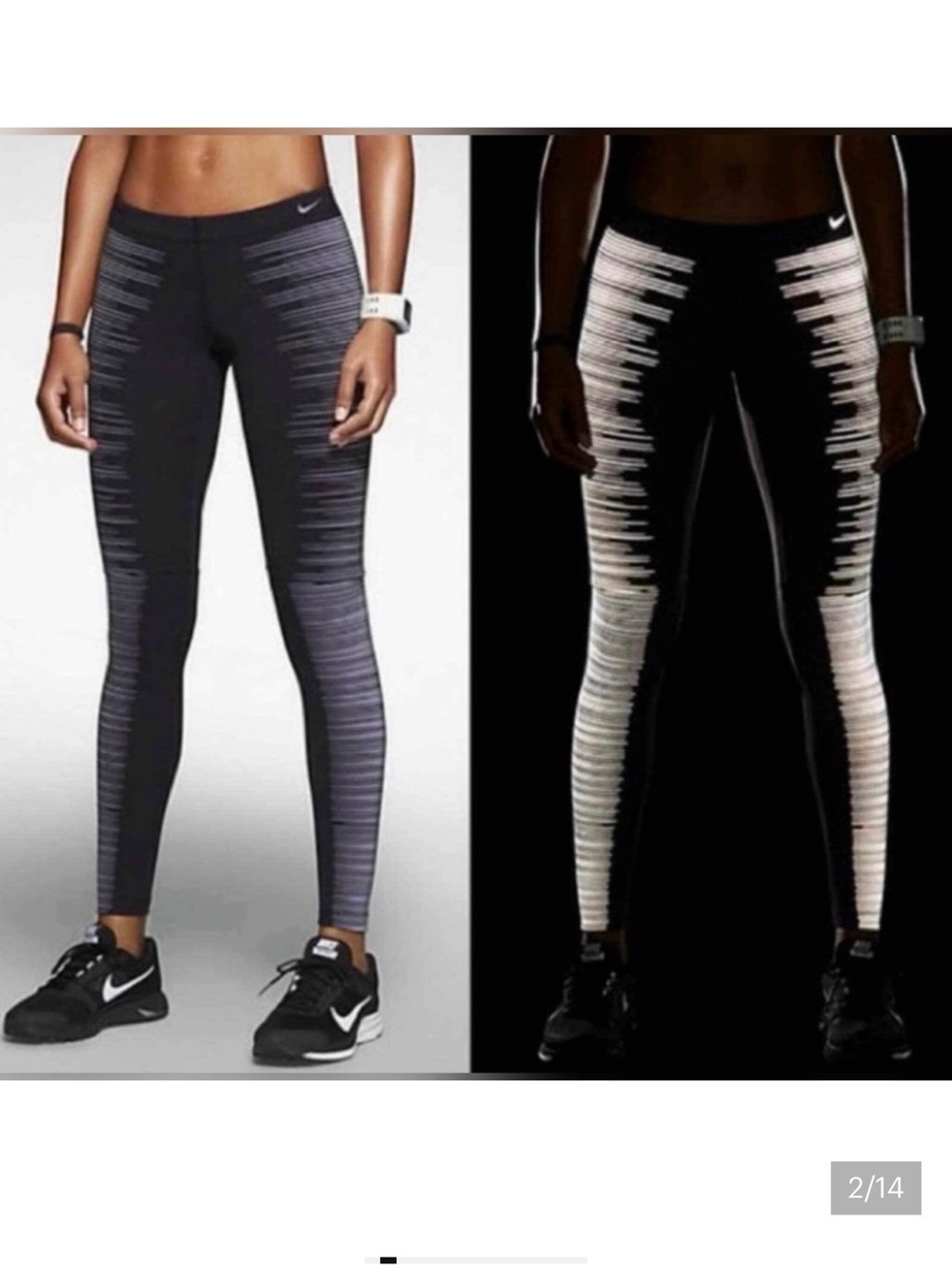 Nike Flash Reflective Running Dri-Fit Tights Leggings Size S